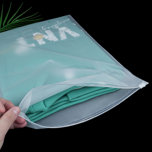 High Quality Plastic Custom Logo Clear Transparent Frosted PE Zipper Poly <b>Bags</b> With <b>Zip</b> <b>Lock</b> for Clothing Packaging Underwears - Product Image 3
