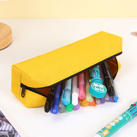 Étui à crayons et stylos grande capacité, mignon, avec logo personnalisé, couleur unie, pour filles, école, beau et pratique