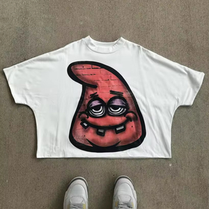 เสื้อยืดแฟชั่น Boxy รุ่นสั้นสำหรับผู้ชายเสื้อคอตตอน100% พิมพ์ลายกราฟิกเสื้อผ้าแนวสตรีทเสื้อ Y2K สุดหรูคุณภาพสูง - Product Image 4