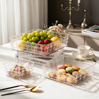 Meerdere maten transparante plastic opbergbord voor eettafel, woonkamer, voor het bewaren van fruit, desserts en snacks