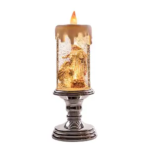 Высокое качество светодиодный свет Спиннинг блеск жидкие свечи огни Рождество