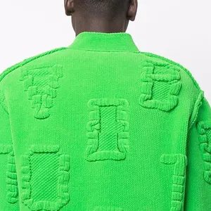Мужской свитер на заказ кардиган свитер зеленый вязаный кардиган с тиснением свитер