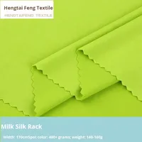 Tissu jersey extensible 4 directions enduit PU, respirant, en soie de lait, anti-humidité, pour vêtements de yoga et doublures, directement de l'usine