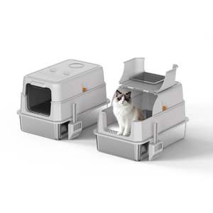 Bellyy OEM Grande litière pliable et portable pour chat avec couvercle, pelle, acier inoxydable et plastique, facile à nettoyer pour chats et accessoires - Product Image 5