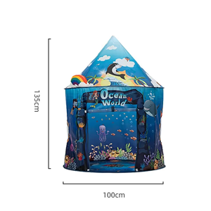 Tente de jeu sirène sous mer château popup magnifiquement illustrée tente de théâtre sirène pour filles garçons - Product Image 6
