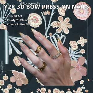 <span class=keywords><strong>Uñas</strong></span> postizas ABS al por mayor, populares estilo Y2K, con diseño <span class=keywords><strong>de</strong></span> lazo, estilo industrial, con pedrería brillante, preformadas, diseño 3D pre-prensado, caja <span class=keywords><strong>de</strong></span> 24 unidades - Product Image 2