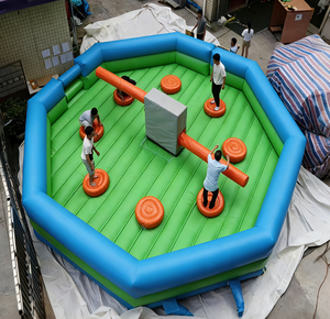 EASYFUN Jeu gonflable de défi Wipeout Meltdown avec balayeuse mécanique éliminatrice pour fêtes de famille et d'amis - Product Image 2