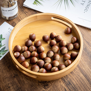 Round bamboo and wood <b>tray</b> with simple pattern, suitable for home use, bread and fruit, hotel, European style, <b>tea</b> <b>tray</b>, and - Product Image 4