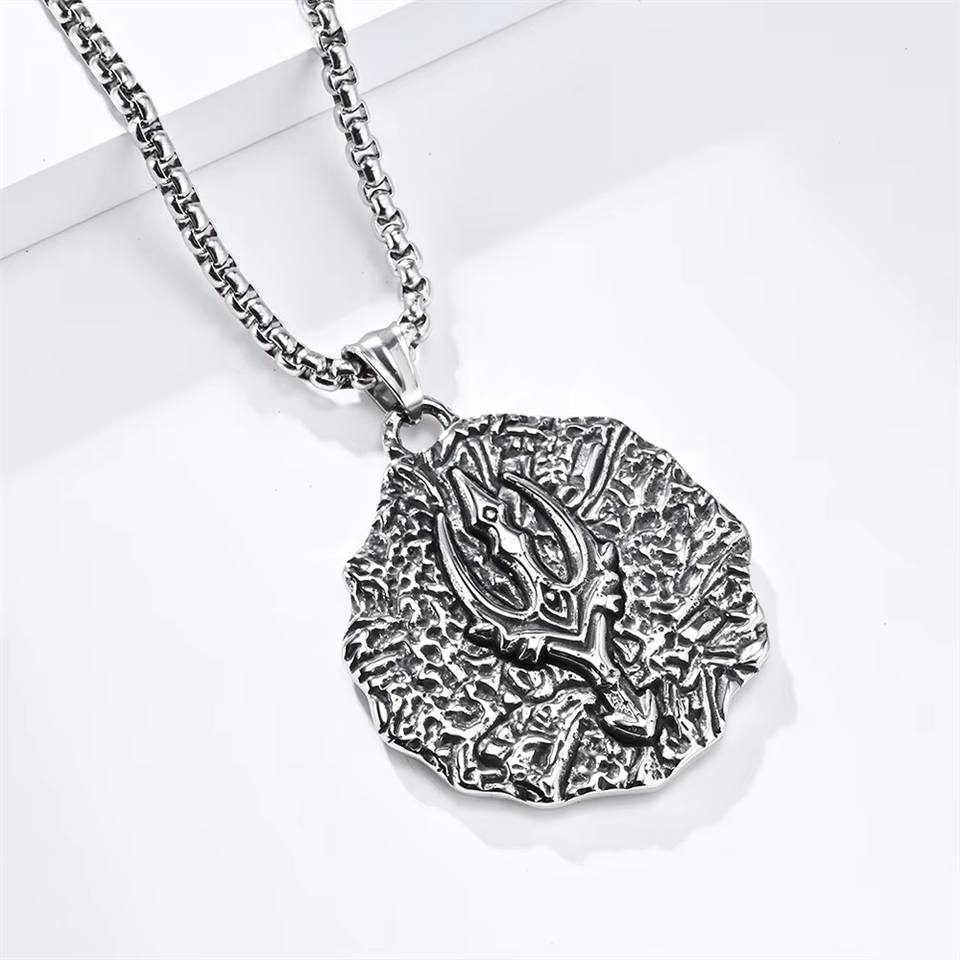 Punk Nordic Viking Poseidon Trident Sea God Waterproof Stainless Steel ...