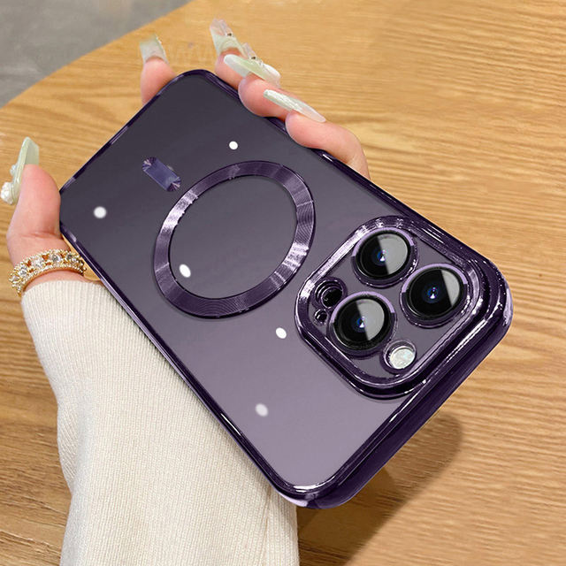 Luxury Magnetic Electroplate TPU Wireless Charge Phone Case for 11-16 Pro Max Mini Plus XS Max XR X Armor Cover