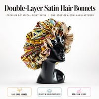 Bonnet de Nuit Personnalisé en Satin Double Couche pour Cheveux Bouclés Naturels – Doux et Confortable – OEM ODM