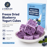Cubos de Yogur con Arándanos Liofilizados, Listos para Comer, Lácteos, OEM/ODM, Marca Privada, Proveedor Mayorista, Servicio de Alimentos, China, 50g