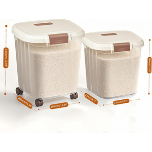 Vente en gros de produits pour la maison et la cuisine 5/10/15/25kg boîte de rangement de riz seau étanche à l'humidité conteneurs de céréales alimentaires avec couvercles - Product Image 2