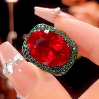 Bijoux de mode écologiques en cuivre plaqué or noir 13*18MM, imitation rubis zircon, style punk, pour mariage, fiançailles, fête, unisexe
