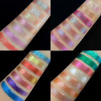 Palette de fards à paupières mono vegan noir en gros, logo personnalisé, fard à paupières à haute pigmentation, fard à paupières métallique scintillant, marque privée