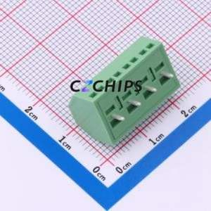 DB127S-5.0-4P-GN-S Screw Terminal Block Through hole Component (THT),P=5mm Connector 1x4P 5mm Green Through Hole - Product Image 2