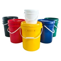 Seau en plastique blanc à large ouverture, hermétique, portable, 5L/10L, avec couvercle, style américain, adhésifs imperméables, revêtements chimiques