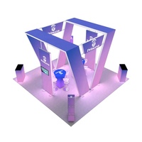 Stand d'exposition portable personnalisé 20x20 pieds avec éclairage LED couleur intégrale en aluminium, facile à assembler