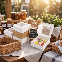 Scatole di Carta per Cupcake a 4 Fori con Finestra, Confezioni Regalo per Dolci, Muffin, Biscotti e Pasticcini