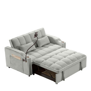 Sofá Cama Convertible Moderno de 3 Plazas, Reclinable, con Tapicería de Tela y Estructura Metálica para Sala de Estar o Dormitorio - Product Image 1