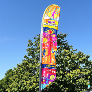 Hot Selling Outdoor Feather Flag Promotion Race Sports Teardrop Flag Banner Custom Logo Beach Flag Bannerr
