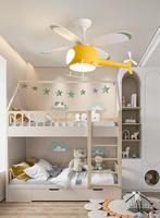 Nouveau modèle chambre d'enfant hélicoptère avion volant dessin animé avec télécommande Led ventilateur de plafond lumière lampe