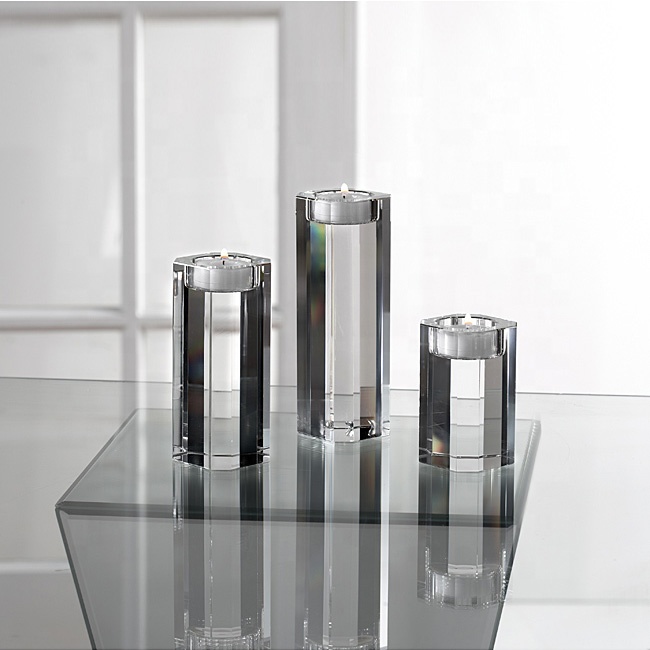 MH-ZT0052 Свадебные украшения шестигранной формы с украшением в виде кристаллов для чайных свечей монокристаллической стеклянный подсвечник