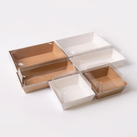 Boîte à sushi en papier, nouveau design 2026, conteneur jetable en kraft avec trous d'aération pour sushi croustillant à emporter