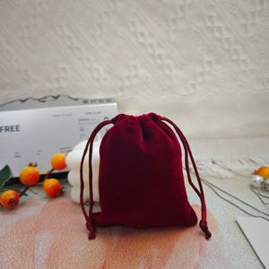 Flexography Velvet Drawstring Pouch Custom Emboss Logo Velvet Gift Bag Jewelry Brooch Storage Bag Jewelry Bag With <b>Ribbon</b> - Product Image 3