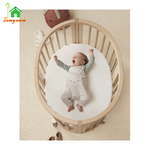 ชุดเปลเด็กชายแบบโยกได้ เปลเดินทางแบบไม้ เปลอัจฉริยะพร้อมราวกันตกจากเยอรมนี ผ้าปูที่นอนกันน้ำ - Product Image 2