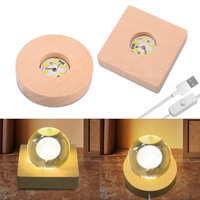 Gros bois led veilleuse base en bois 3d led lampe base pour 3D Illusion Night Light