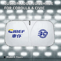 Individuelles Logo Luxuriöser Nylon Tragbarer Faltbarer Auto-Innenraum-Sonnenschutz für Camry Corolla Civic Accord Ford Nissan Tesla Vordersitz