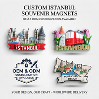 Aimant de réfrigérateur touristique en polyrésine peint à la main en 3D, souvenirs de lieux emblématiques d'Istanbul, Mosquée bleue, Tour de Galata