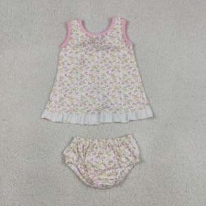 GBO0495 rts Sin Pedido Mínimo Conjunto de Ropa Casual para Niña Pequeña, Lazos Blancos y Rosas, Bordado 'Mama's Girl', Pantalones Cortos, Venta al Por Mayor para Niños - Product Image 3