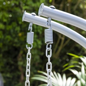 Fauteuil suspendu double MSZ, gris clair, siège balançoire cocon avec coussins |   Balançoire de jardin en acier inoxydable pour 2 personnes - Product Image 6