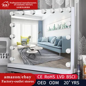Professional Manufacture Hollywood Vanity Mirror Large Living Room Mirrors And Metal Dressing Room Mirror