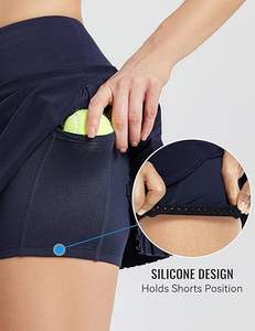 Falda Deportiva de Tenis y Golf para Mujer, con Cintura Elástica Alta, <span class=keywords><strong>2</strong></span> Bolsillos Laterales Internos, Secado Rápido y Pliegues - Product Image 2