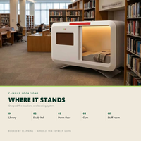 Pod Tidur Kedap Suara dari Baja untuk Perpustakaan Universitas dan Asrama, Ukuran 230x100x150cm, Cocok untuk Sekolah