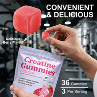 Gummies de créatine OEM ODM, 5g de créatine par portion pour la croissance musculaire et le soutien de la force, saveur Berry Boost