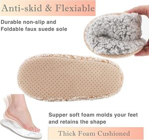 Chaussettes pantoufles pour femmes à <span class=keywords><strong>semelle</strong></span> souple avec picots antidérapants, épaisses, chaudes, douillettes, en polaire, antidérapantes, moelleuses, pour l'hiver, pour la maison et la chambre, lot de chaussettes - Product Image 2