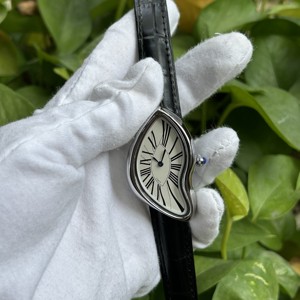 2025 hip hop thời trang chữ số La Mã trừu tượng và bị bóp méo thiết kế hình dạng cong nóng chảy đồng hồ - Product Image 2