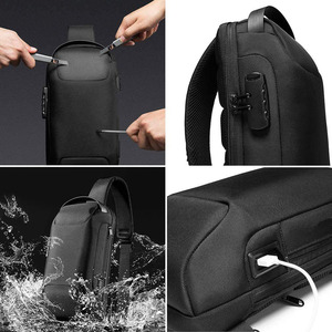 Sac à bandoulière pour hommes, sac de poitrine antivol en tissu Oxford imperméable pour un usage quotidien - Product Image 3
