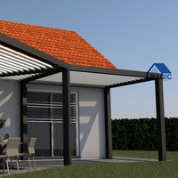 Pergola à persienne électrique motorisée Pergola à persienne en aluminium Bioclimatique Toit Pergola extérieure murale 6x4 en aluminium