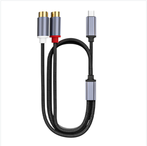 高品质 30 厘米 Type c 转 2RCA 母头 Av 音频延长线，适用于高清电视 Type c 手机平板电脑 - Product Image 3