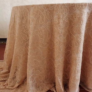 Ristorante dell'hotel 3D Champagne floreale copertura della tavola <span class=keywords><strong>di</strong></span> <span class=keywords><strong>lino</strong></span> fiore <span class=keywords><strong>tovaglia</strong></span> <span class=keywords><strong>ricamata</strong></span> per il matrimonio - Product Image 6
