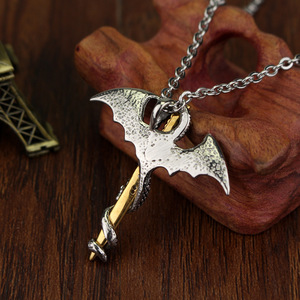 Kalung Pedang Pterosaurus Gaya Vintage, Kalung Baja Anti Karat untuk Pria, Kalung <span class=keywords><strong>Rock</strong></span> Fashion, Stok Besar - Product Image 5