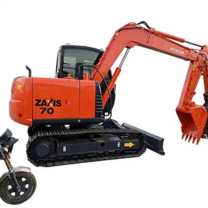 Excavadora de cadenas Hitachi Zaxis 70 con válvulas hidráulicas Kawasaki, cazo de excavación de 0.12 m, peso operativo de 7 toneladas - Product Image 1