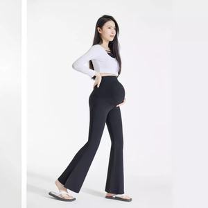 Micro-Flare Outwear pour début de <span class=keywords><strong>grossesse</strong></span> Printemps et automne Motif requin Pantalon de yoga solide taille moyenne Leggings de maternité - Product Image 5