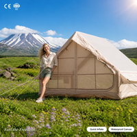 Tente gonflable Zentopia 420D en Oxford enduit noir, imperméable, coupe-vent, installation rapide pour le camping familial, vente en gros
