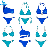OEM High-Stretch Bikini Cheeky Bottom met Metalen Ring Design, Veelzijdige Sexy Stijl, Meerdere Kleuren, 2-delig Cut-Out Badpak